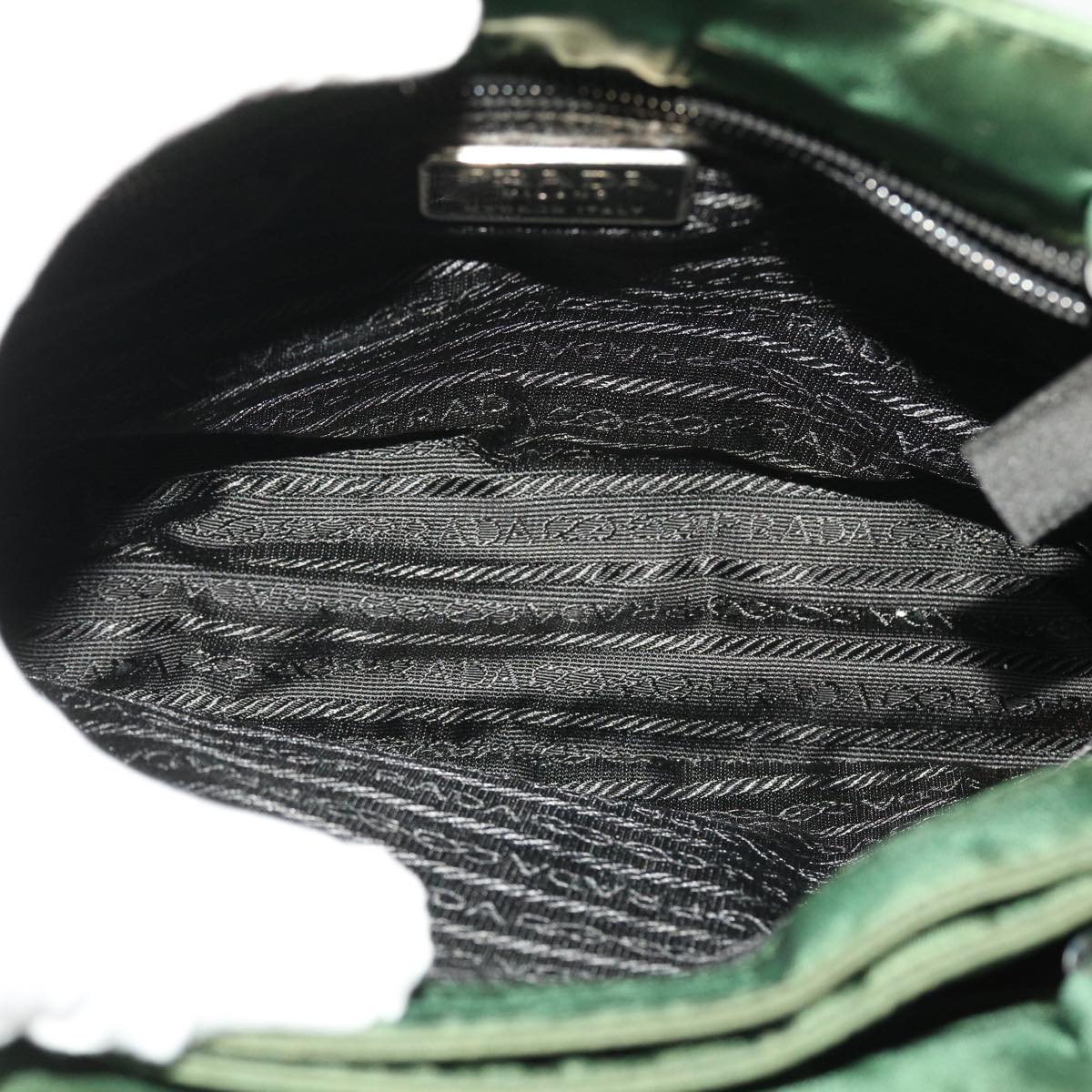 PRADA Hand Bag Nylon Green Auth yb268