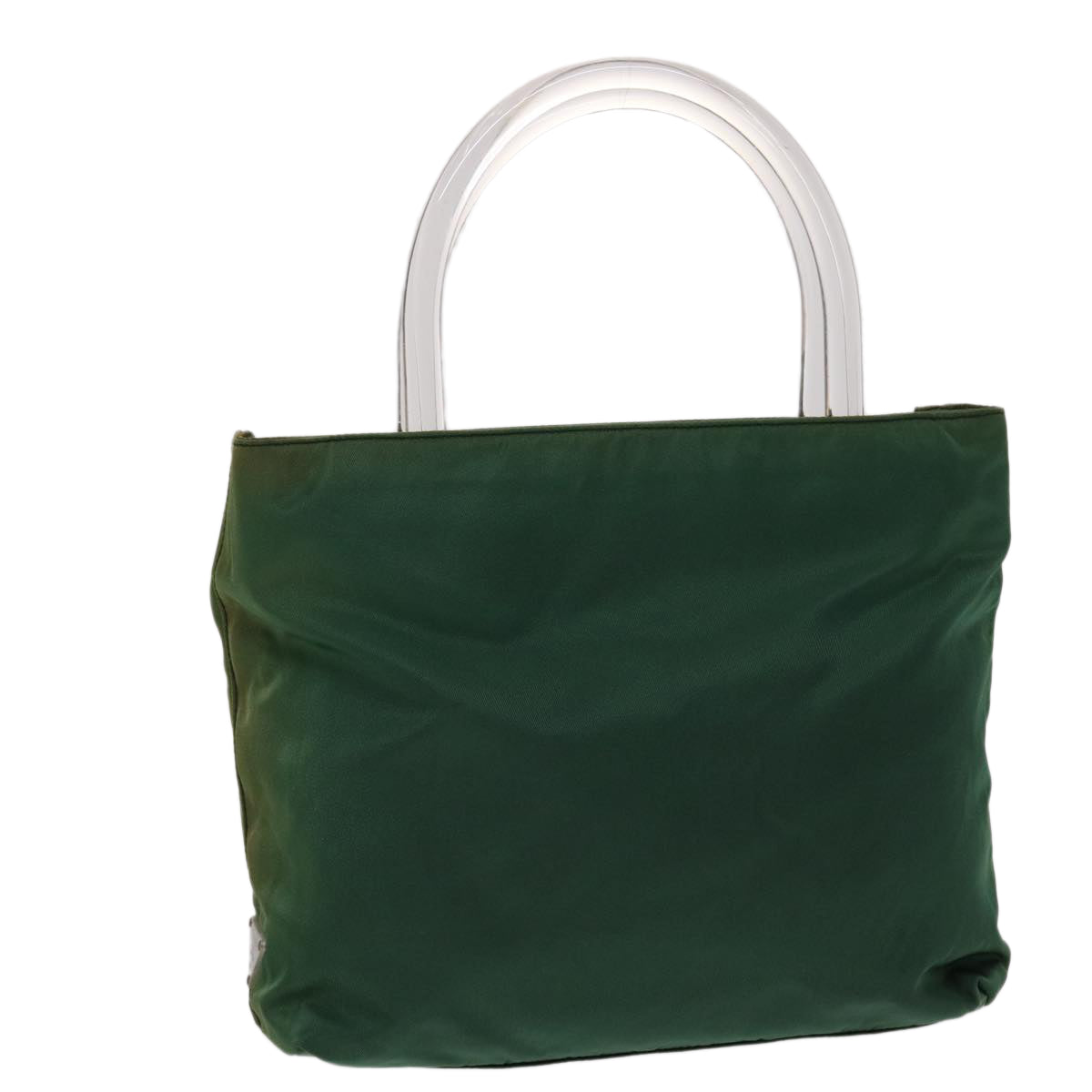 PRADA Hand Bag Nylon Green Auth yb268