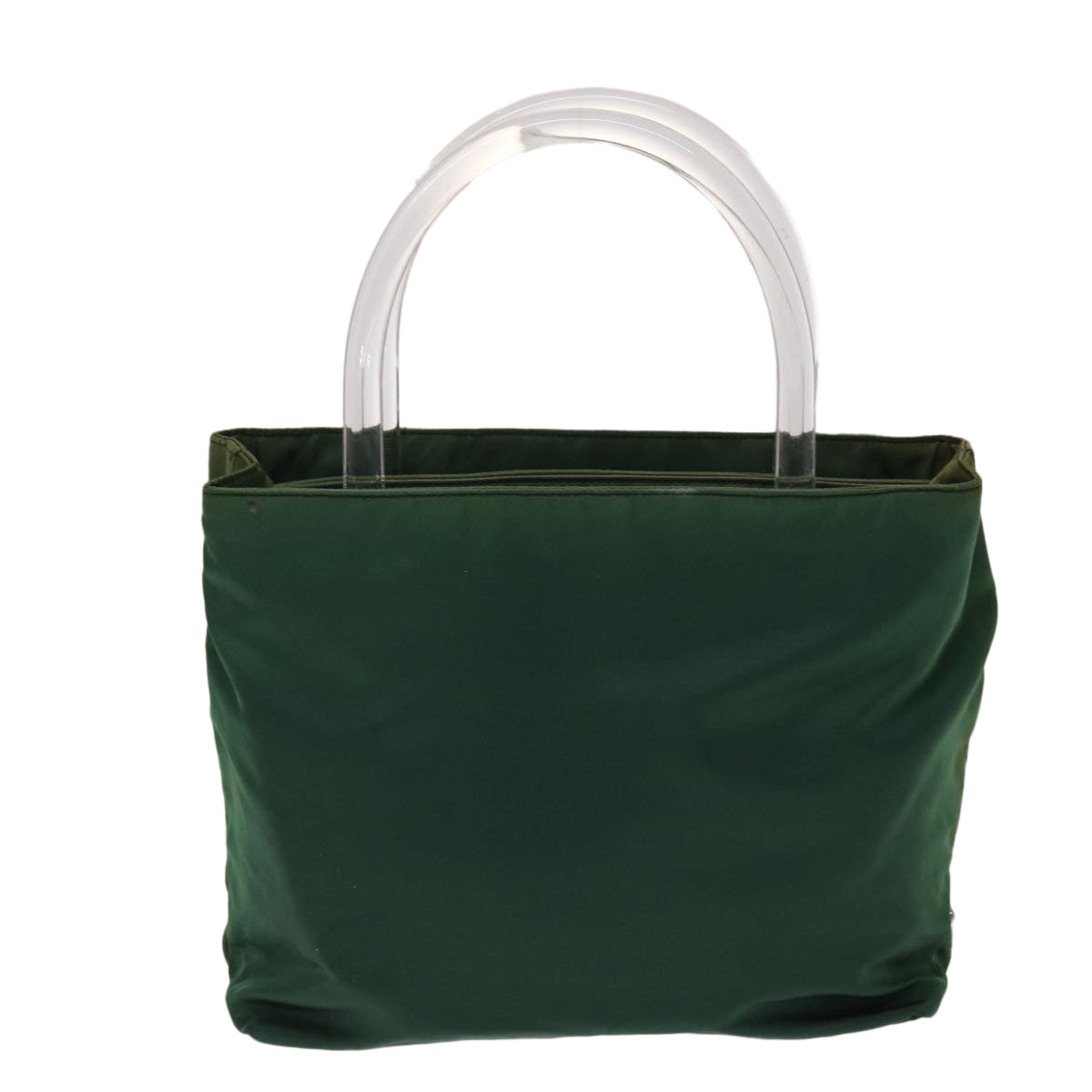 PRADA Hand Bag Nylon Green Auth yb268