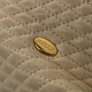 BALLY Quilted Shoulder Bag Leather Beige Auth yb275-10