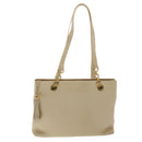 BALLY Quilted Shoulder Bag Leather Beige Auth yb275-13