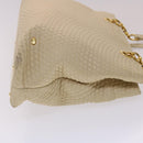 BALLY Quilted Shoulder Bag Leather Beige Auth yb275-3