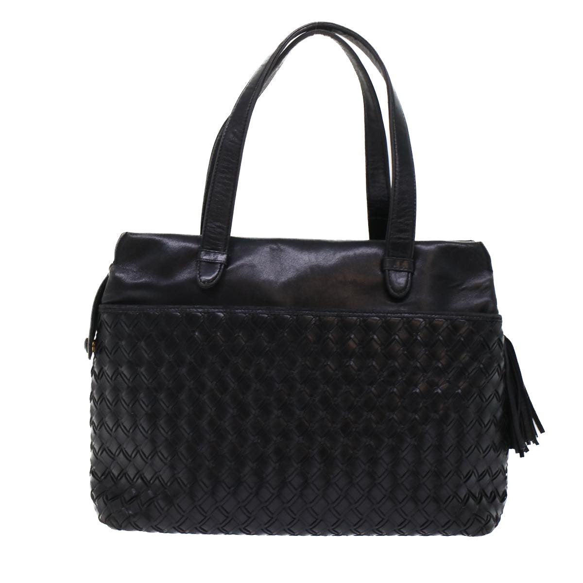 BALLY Hand Bag Leather Black Auth yb284 - 0