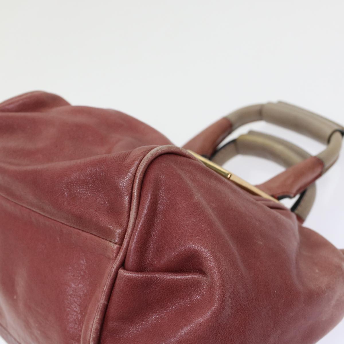 Chloe Etel Hand Bag Leather 2way Red 01・13・50・65 Auth yb285