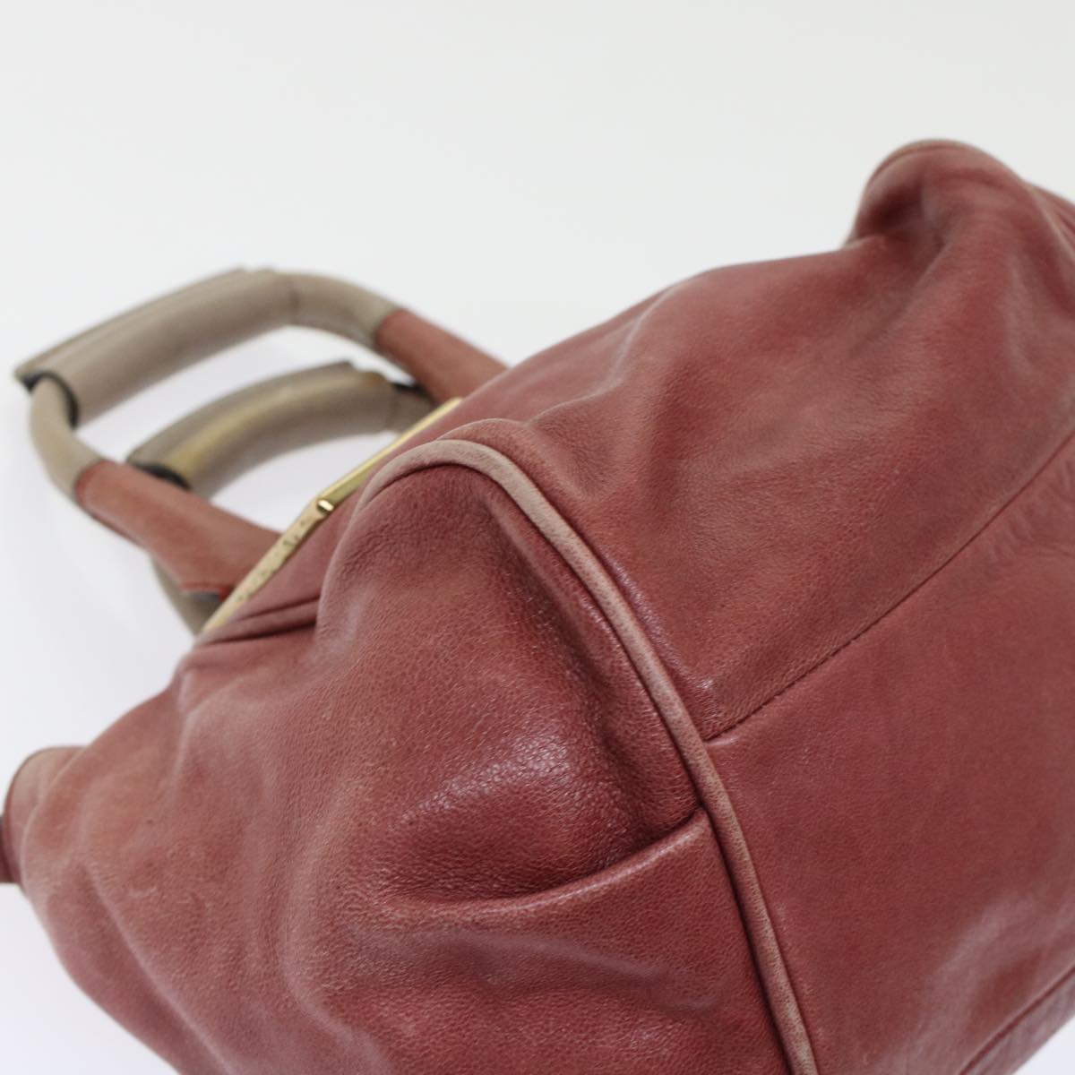 Chloe Etel Hand Bag Leather 2way Red 01・13・50・65 Auth yb285