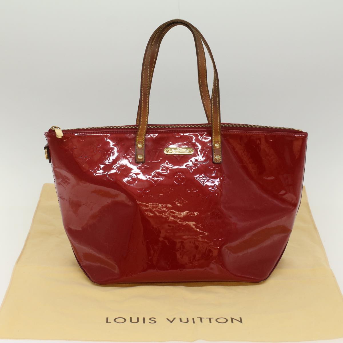 LOUIS VUITTON Monogram Vernis Bellevue GM Hand Bag Red M93587 LV Auth yb289