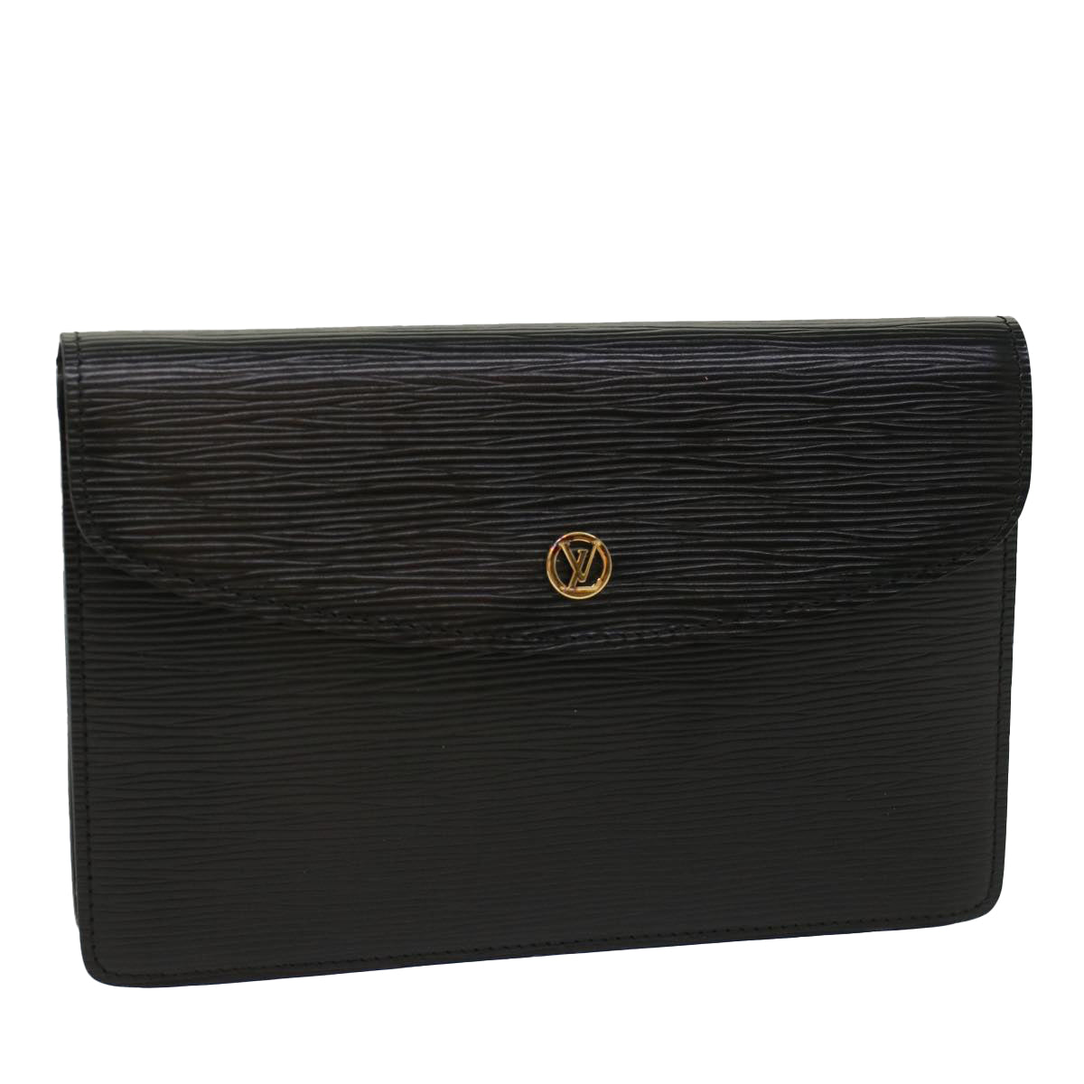 LOUIS VUITTON Epi Montaigne 23 Clutch Bag Black M52662 LV Auth yb319