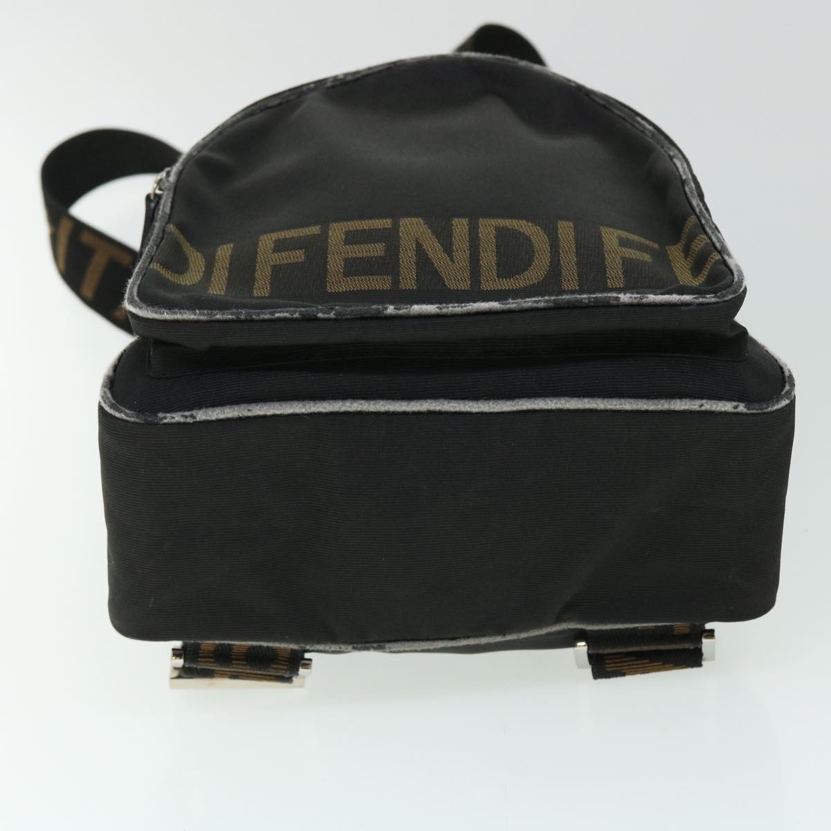 FENDI Backpack Nylon Black Brown Auth yb325