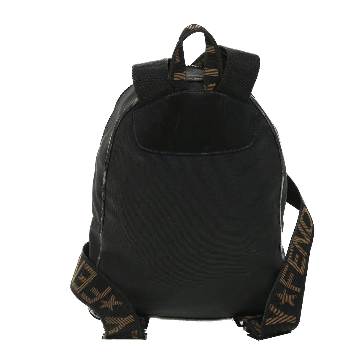 FENDI Backpack Nylon Black Brown Auth yb325