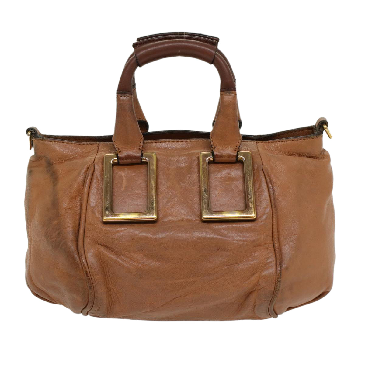 Chloe Etel Hand Bag Leather 2way Brown 03-12-50-65 Auth yb341