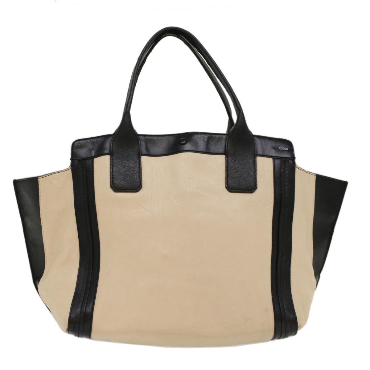 Chloe Hand Bag Leather Beige 02-14-50-65 Auth yb346