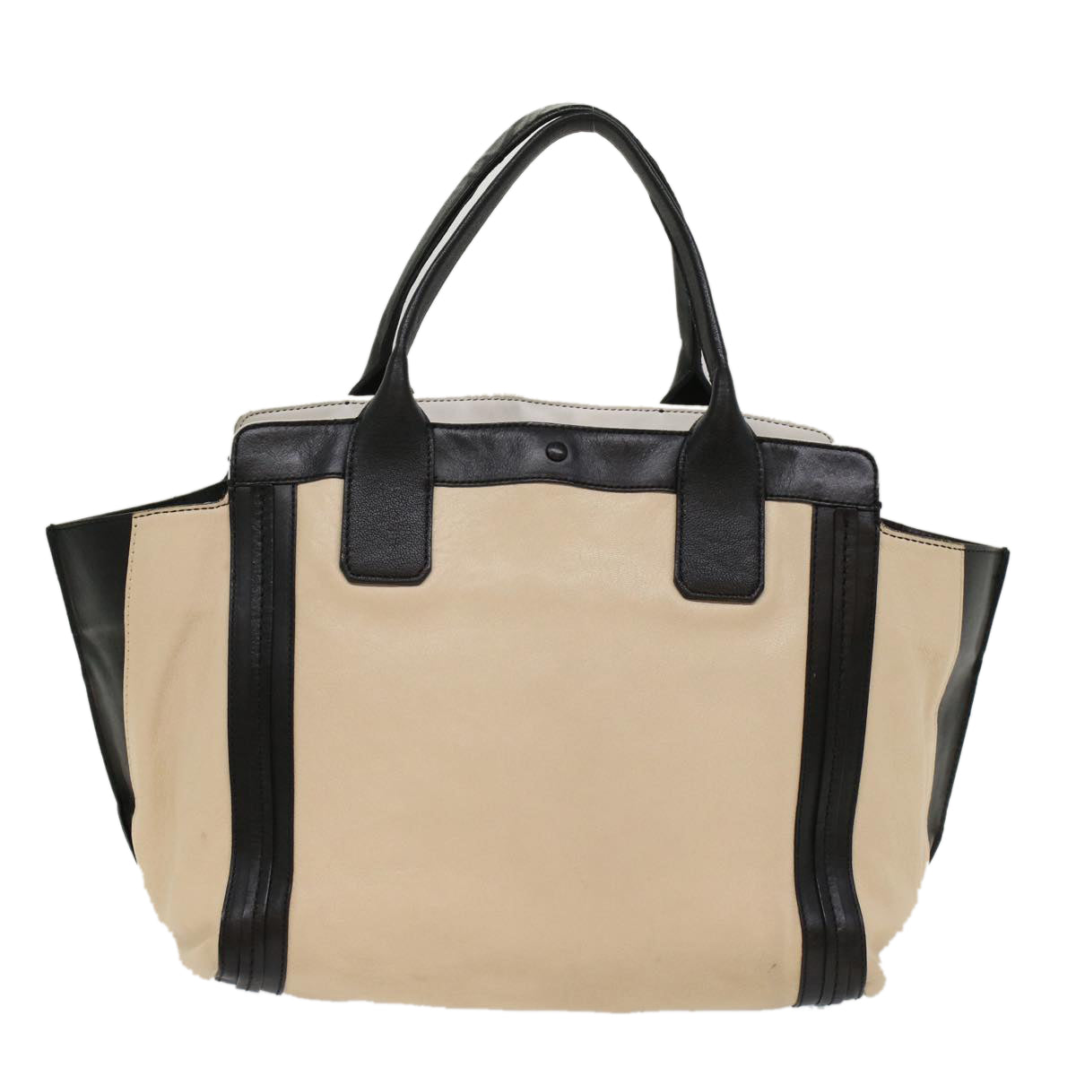 Chloe Hand Bag Leather Beige 02-14-50-65 Auth yb346 - 0