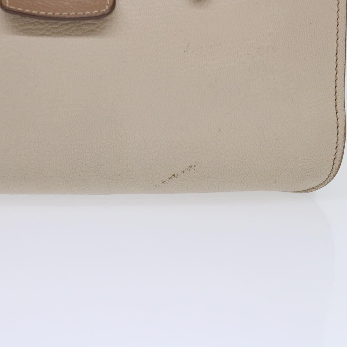 Miu Miu Madras Hand Bag Leather 2way Beige Auth yb350 - 0