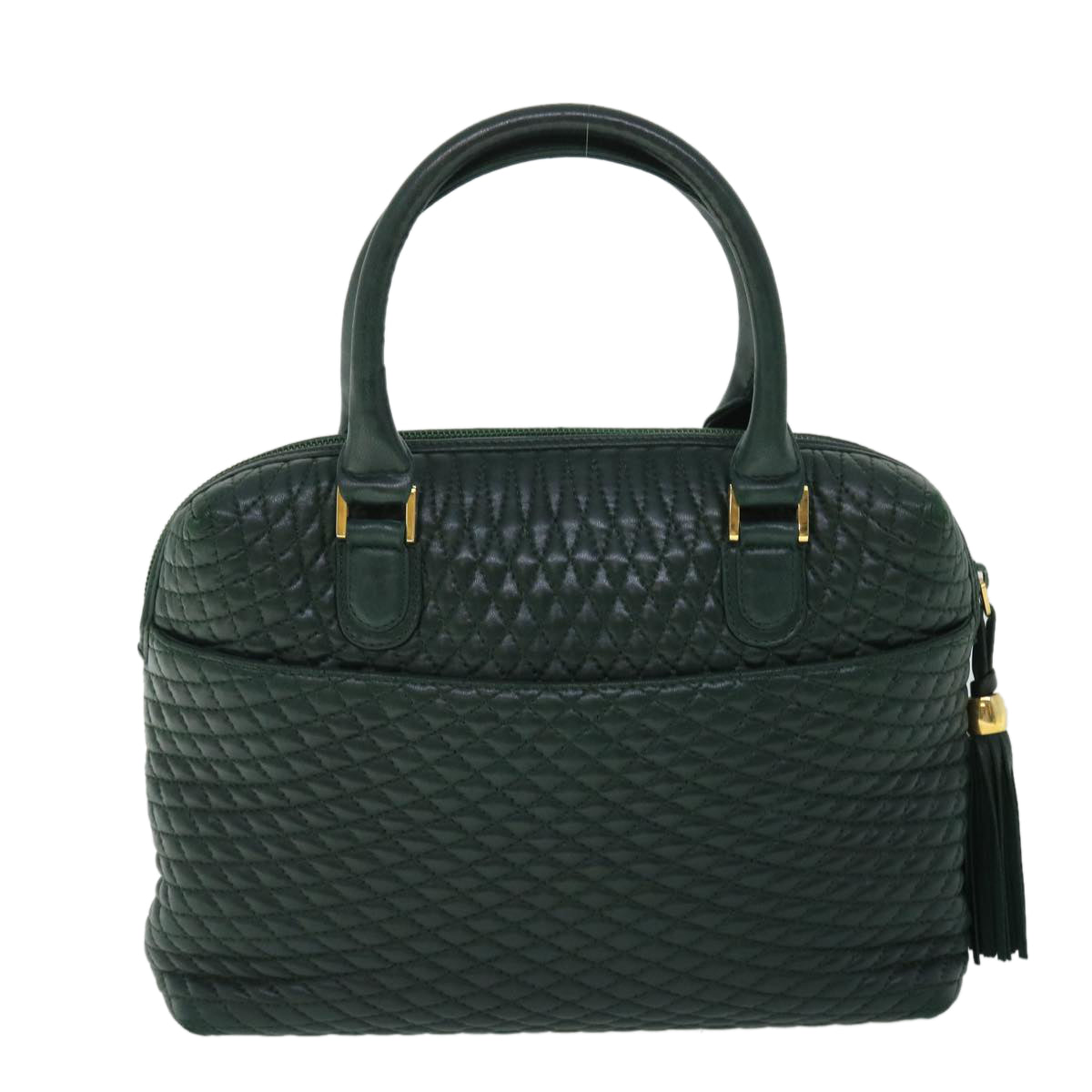 BALLY Hand Bag Leather Green Auth yb354 - 0