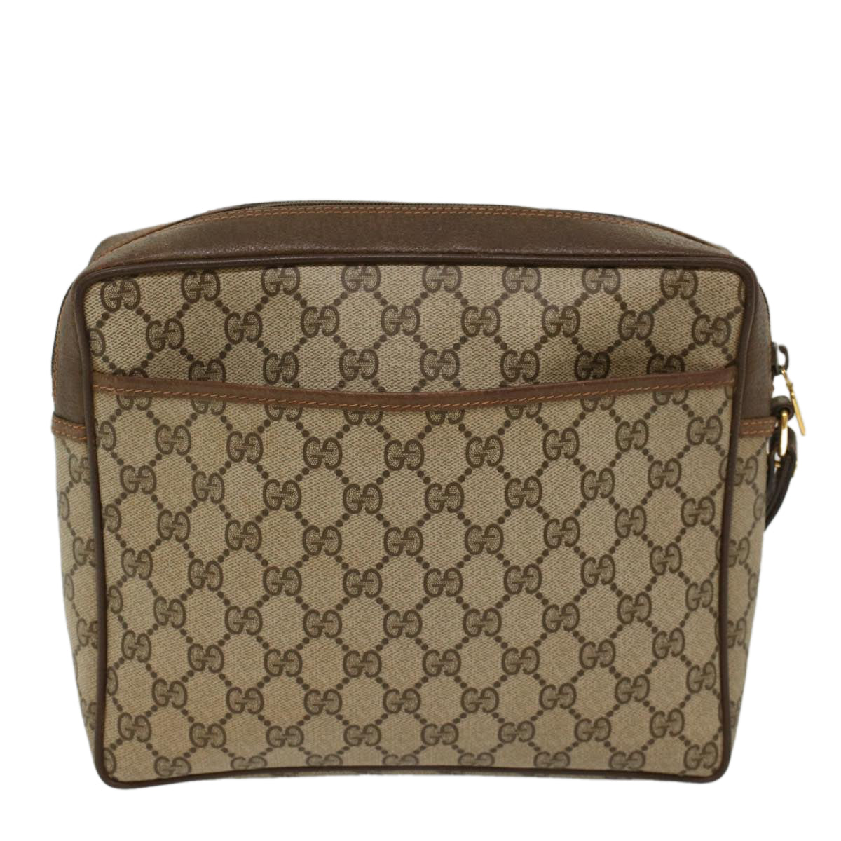 GUCCI GG Canvas Clutch Bag PVC Leather Beige Auth yb355 - 0