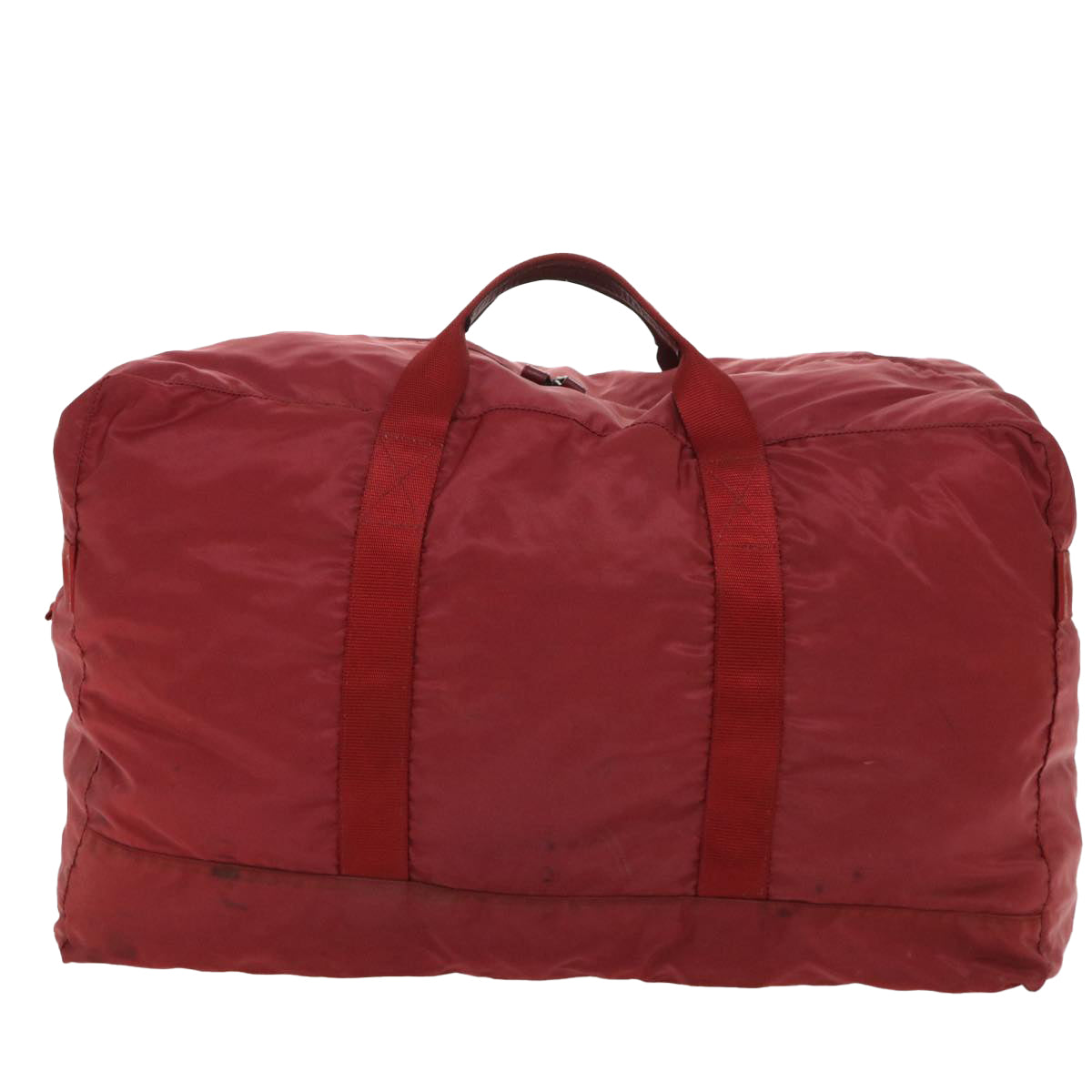 PRADA Boston Bag Nylon Red Auth yb360 - 0