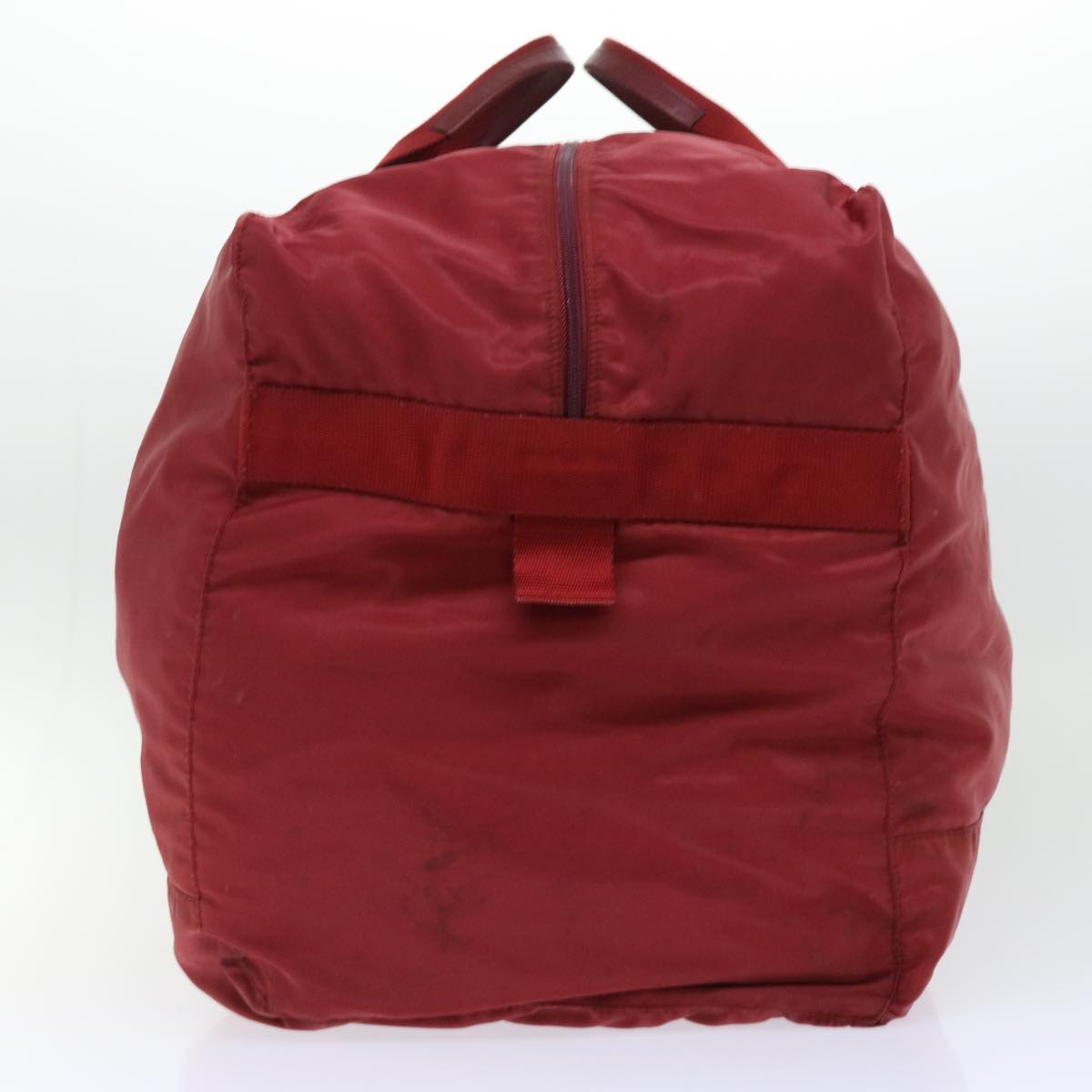 PRADA Boston Bag Nylon Red Auth yb360