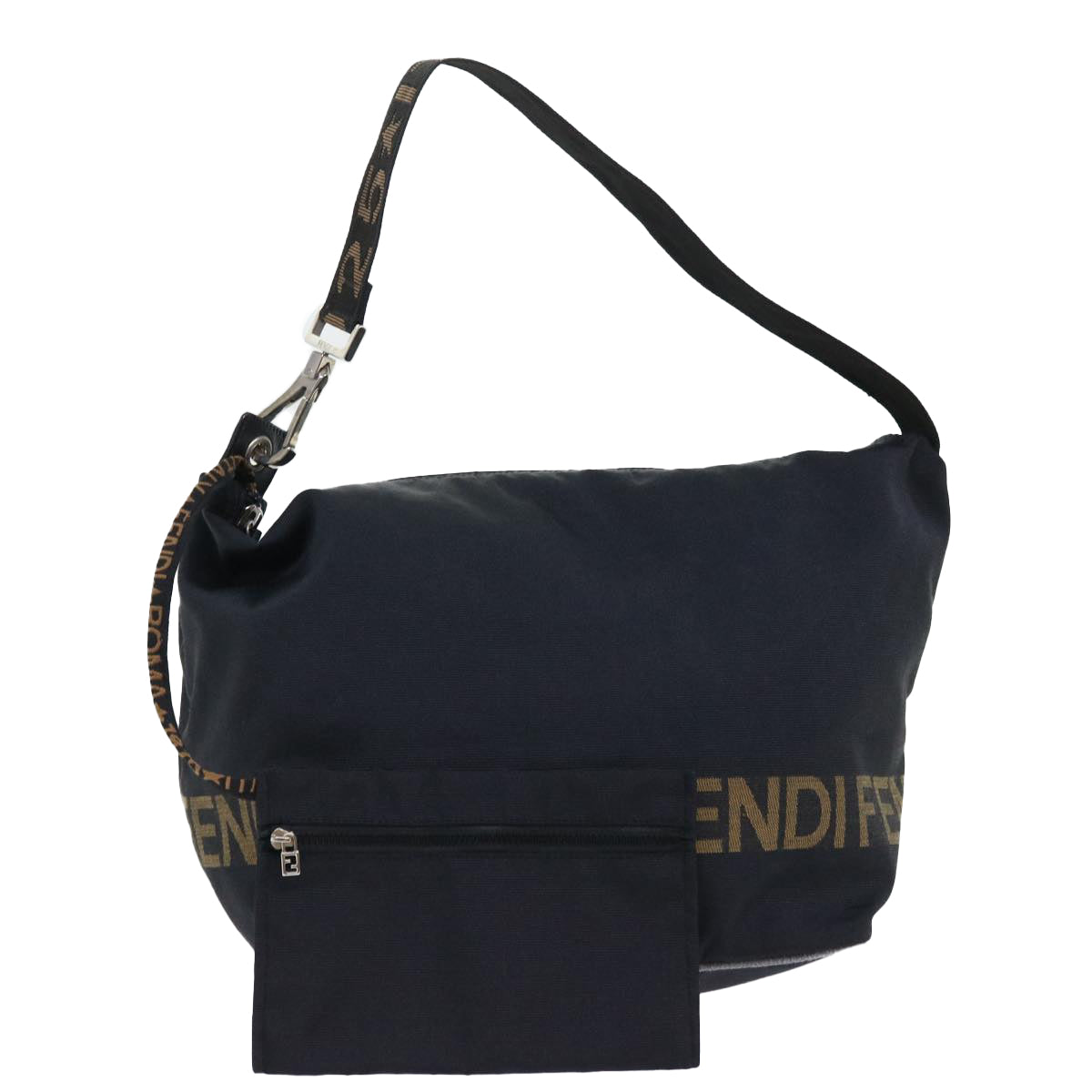 FENDI Shoulder Bag Nylon Black Auth yb361