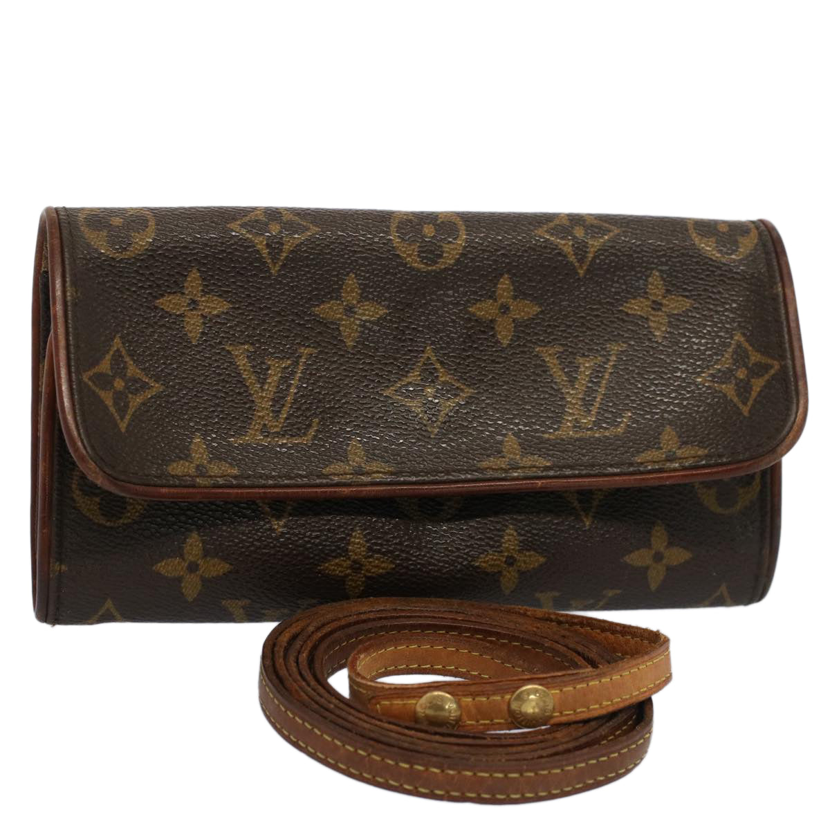 LOUIS VUITTON Monogram Pochette Twin PM Shoulder Bag M51854 LV Auth yb368