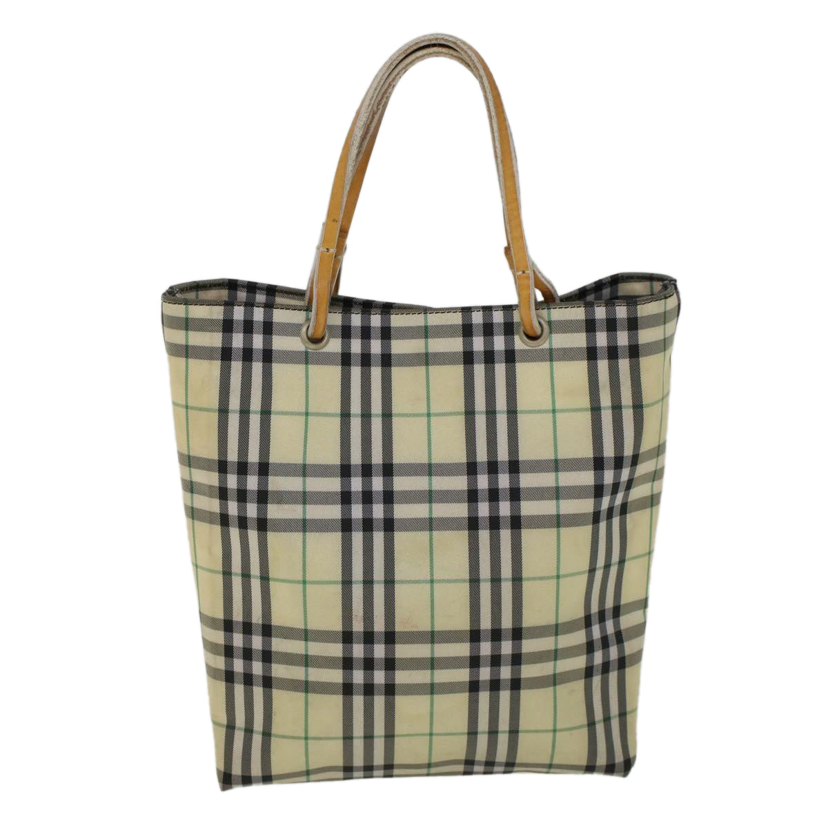 BURBERRY Nova Check Tote Bag Nylon Beige Auth yb393