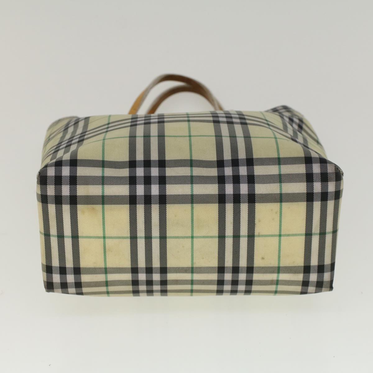 BURBERRY Nova Check Tote Bag Nylon Beige Auth yb393