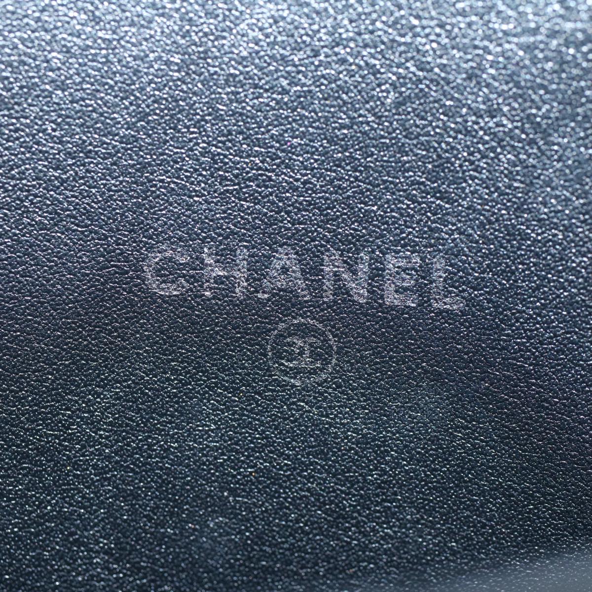 CHANEL iPad Case Patent leather Black CC Auth yb405