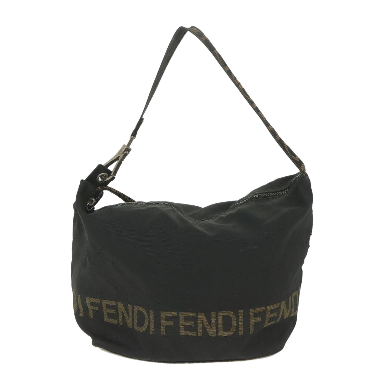 FENDI Shoulder Bag Nylon Black Auth yb412