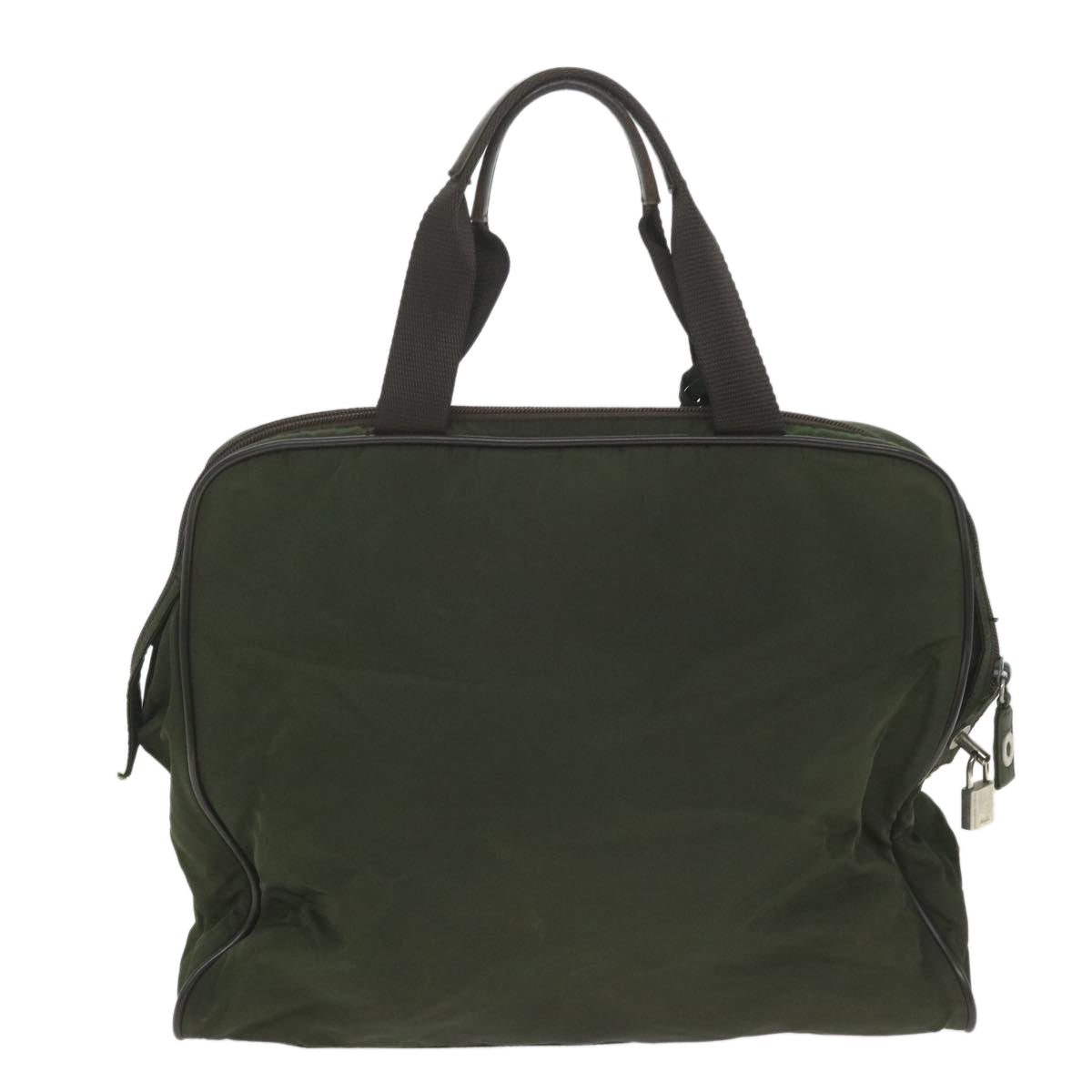 PRADA Hand Bag Nylon Green Auth yb414 - 0