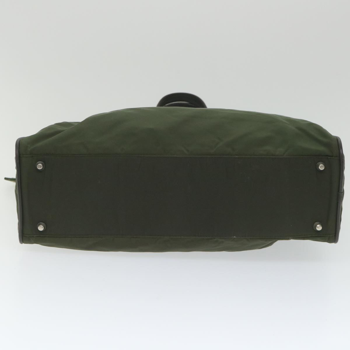PRADA Hand Bag Nylon Green Auth yb414