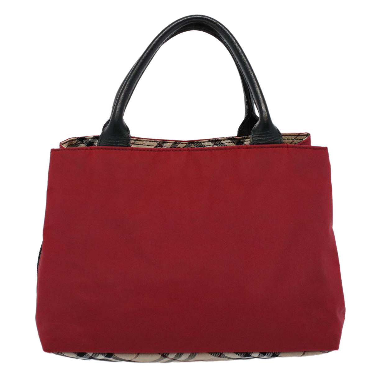 BURBERRY Hand Bag Nylon Red Auth yb435