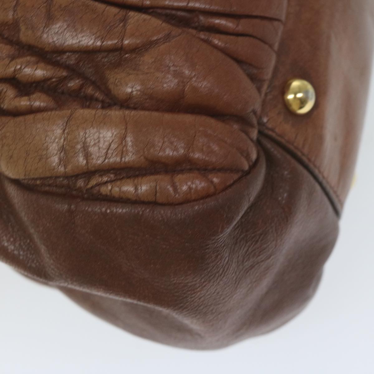 Miu Miu Materasse Hand Bag Leather 2way Brown Auth yb461