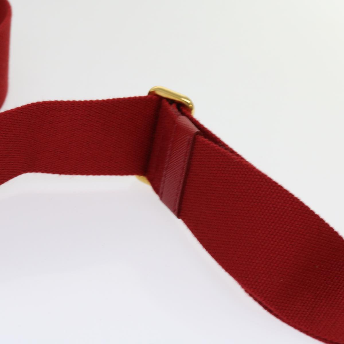 PRADA Adjustable Shoulder Strap Canvas 23.6""-39.4"" Red Auth yb462