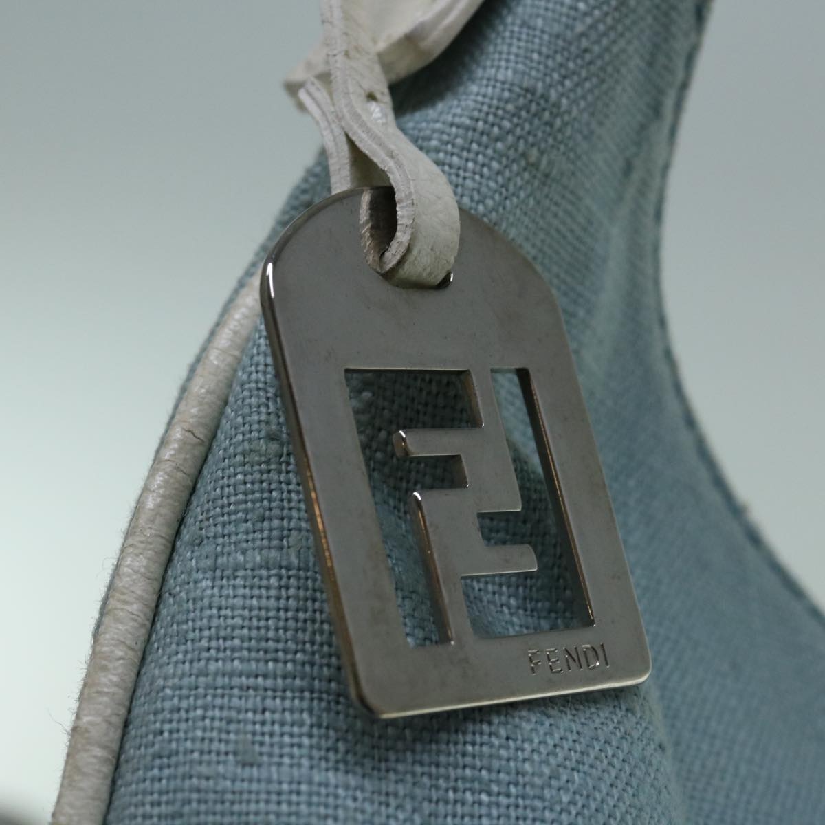 FENDI Shoulder Bag Canvas Light Blue Auth yb467