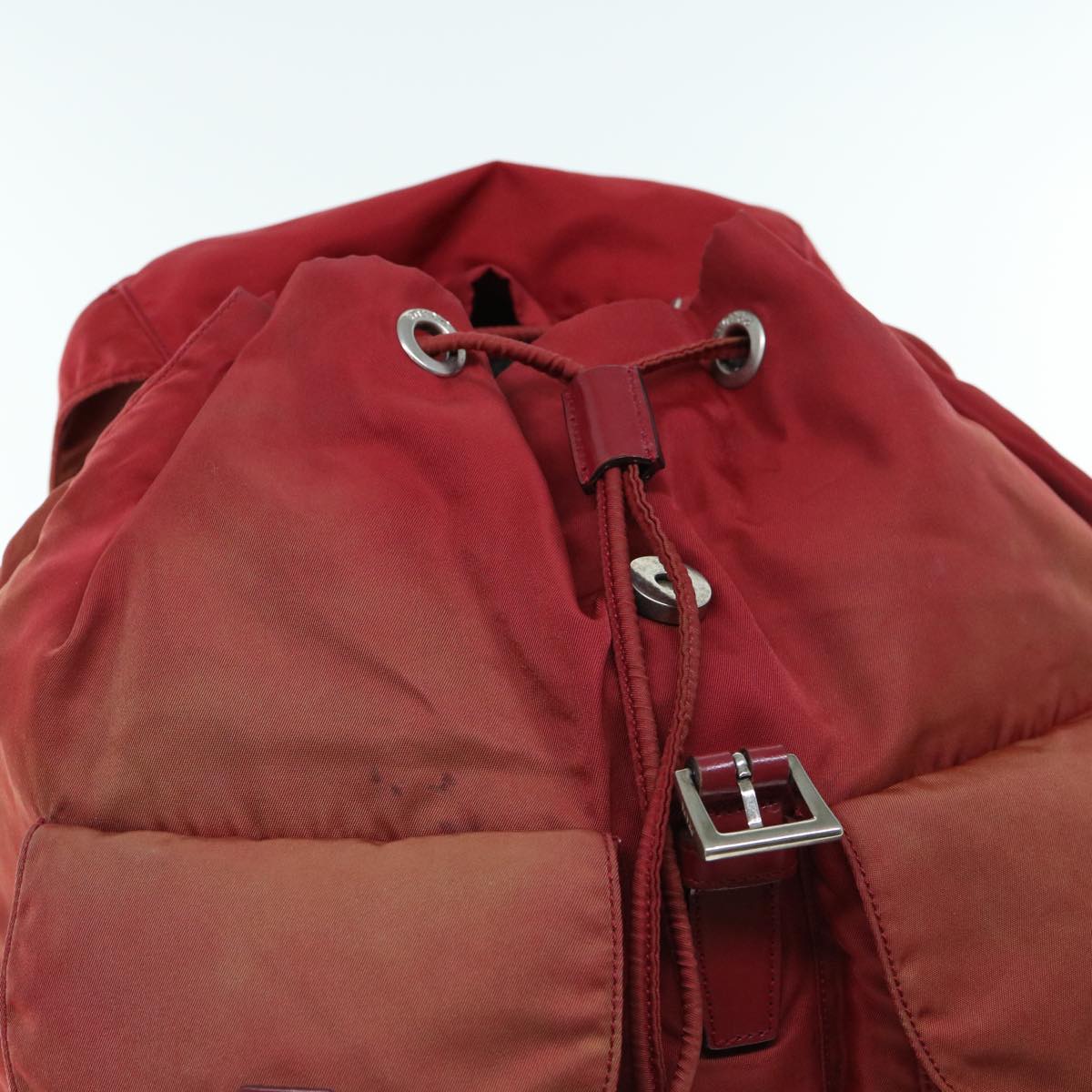 PRADA Backpack Nylon Red Auth yb470