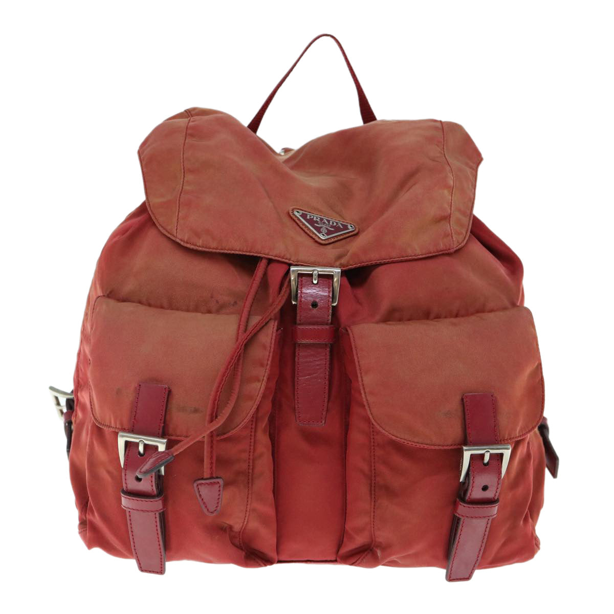 PRADA Backpack Nylon Red Auth yb470