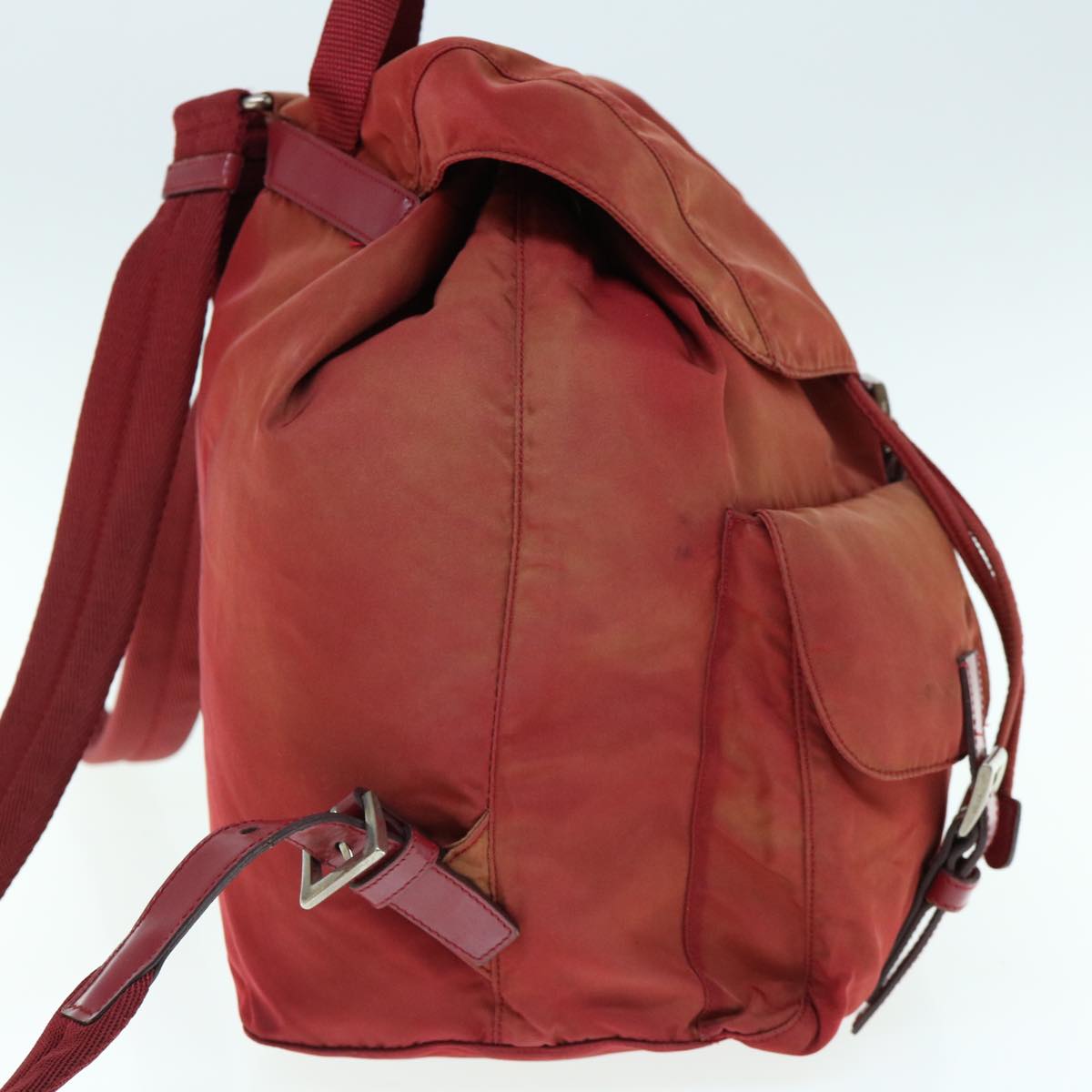 PRADA Backpack Nylon Red Auth yb470