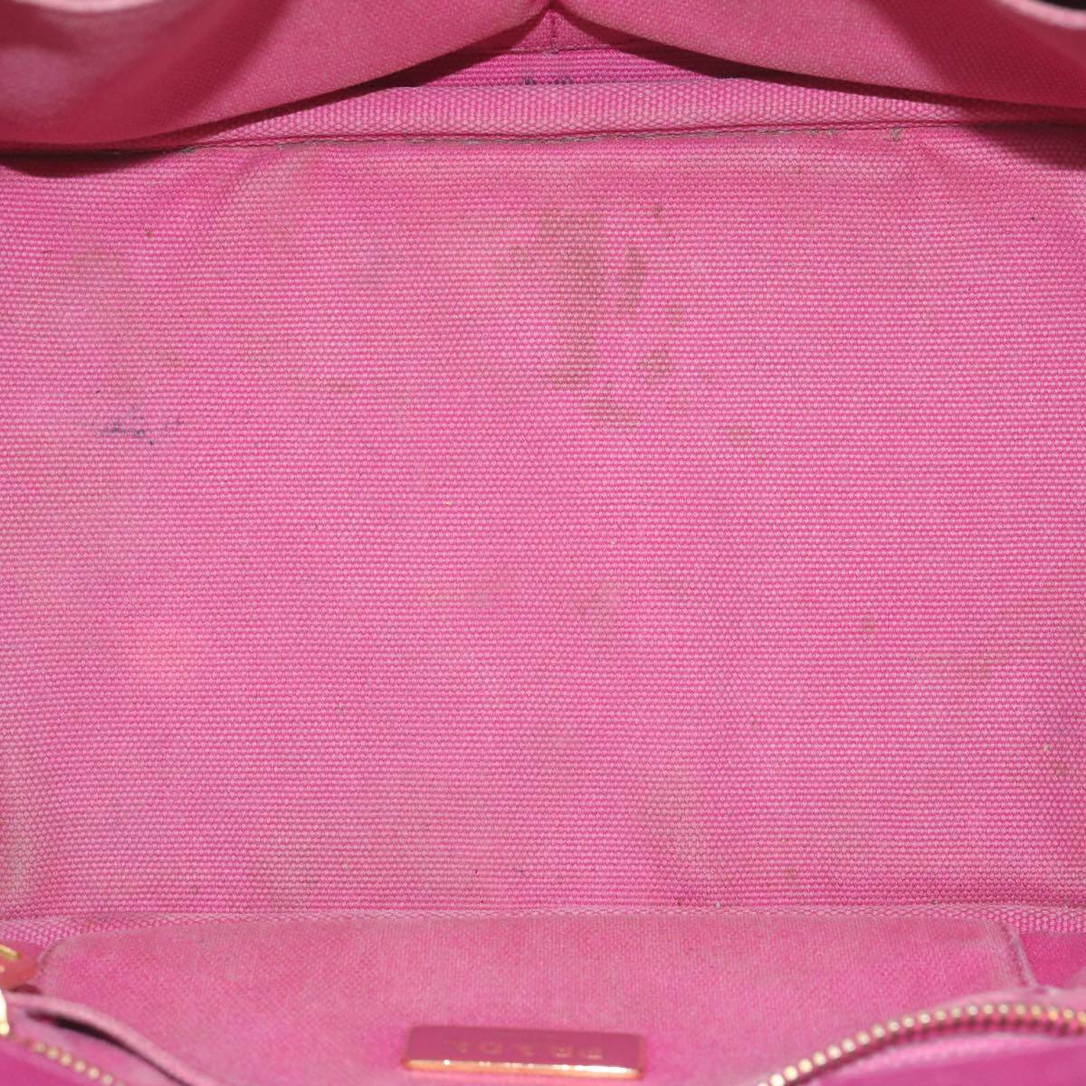PRADA Canapa PM Hand Bag Canvas Pink Auth yb475