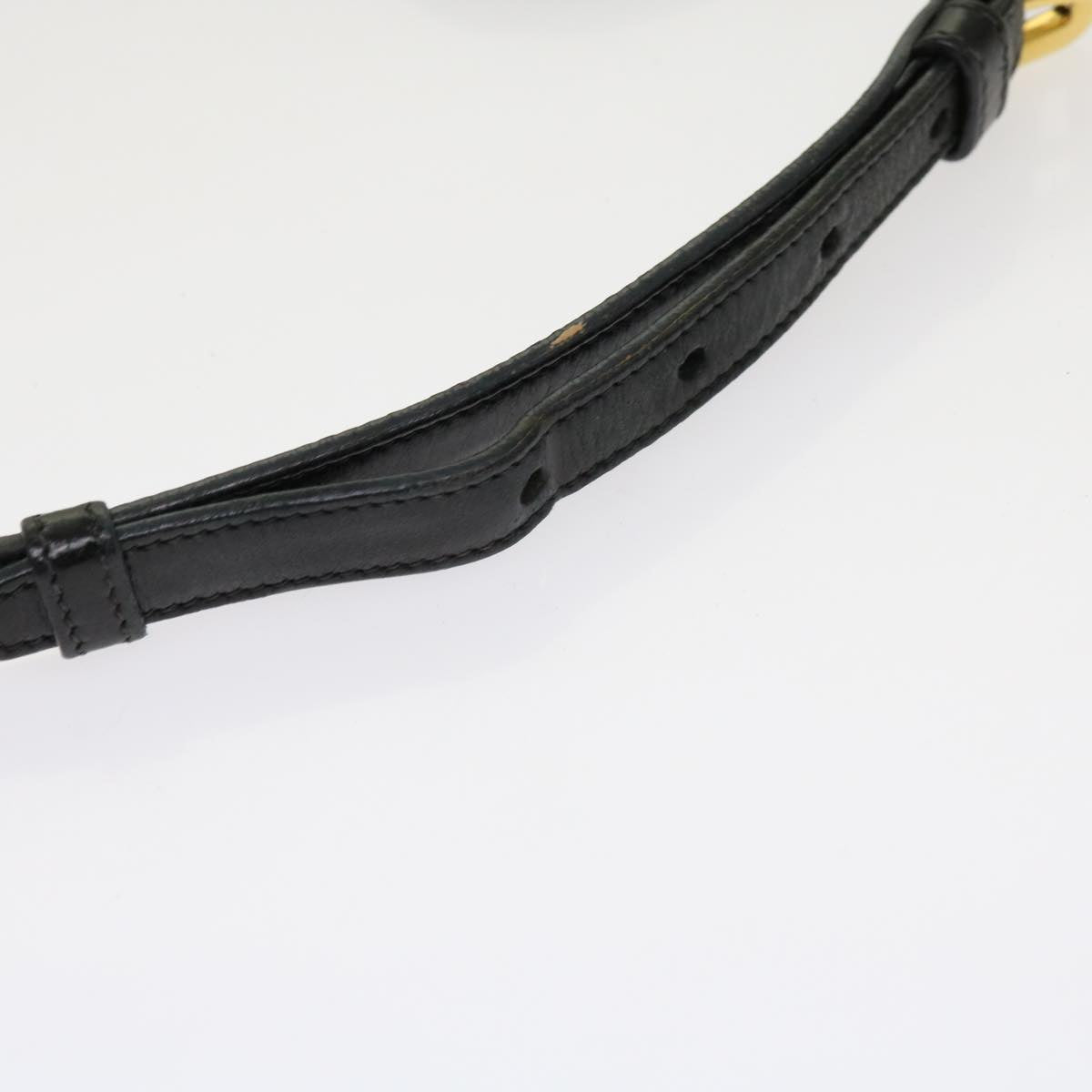 PRADA Adjustable Shoulder Strap Leather 33.9""-38.2"" Black Auth yb479