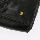 BALLY Shoulder Bag Leather Black Auth yb483-8