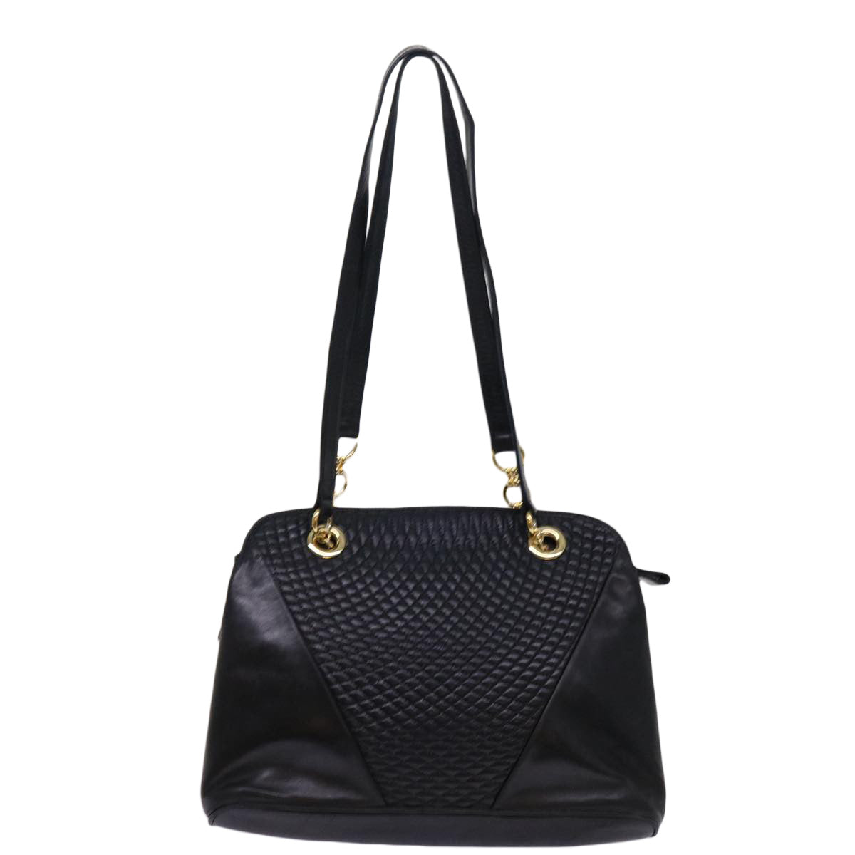 BALLY Shoulder Bag Leather Black Auth yb483 - 0