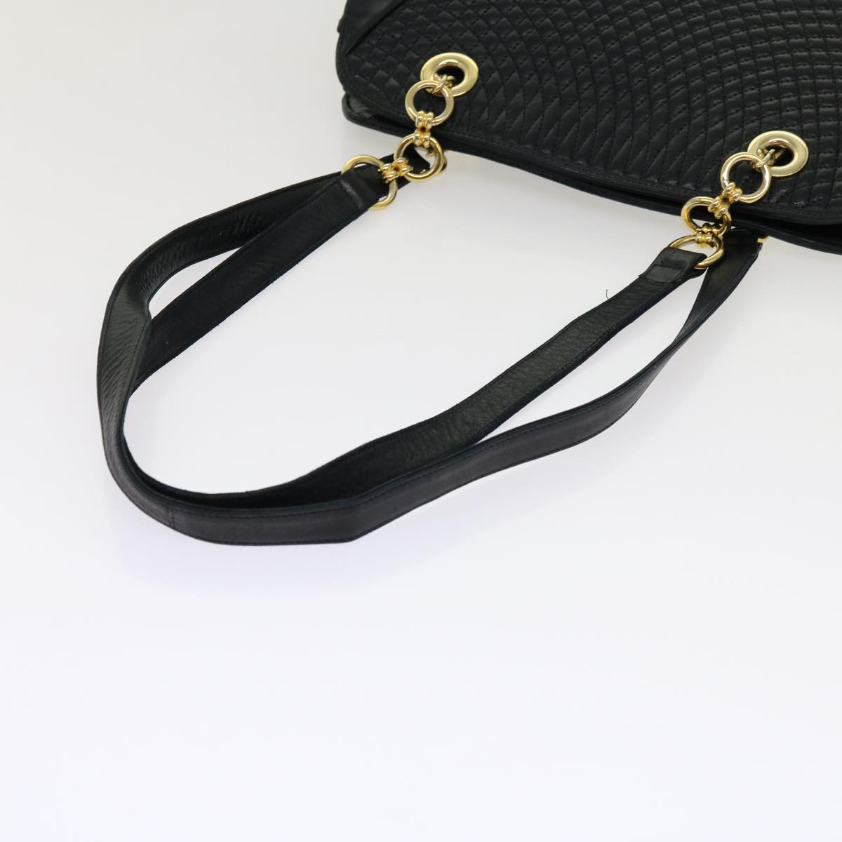 BALLY Shoulder Bag Leather Black Auth yb483