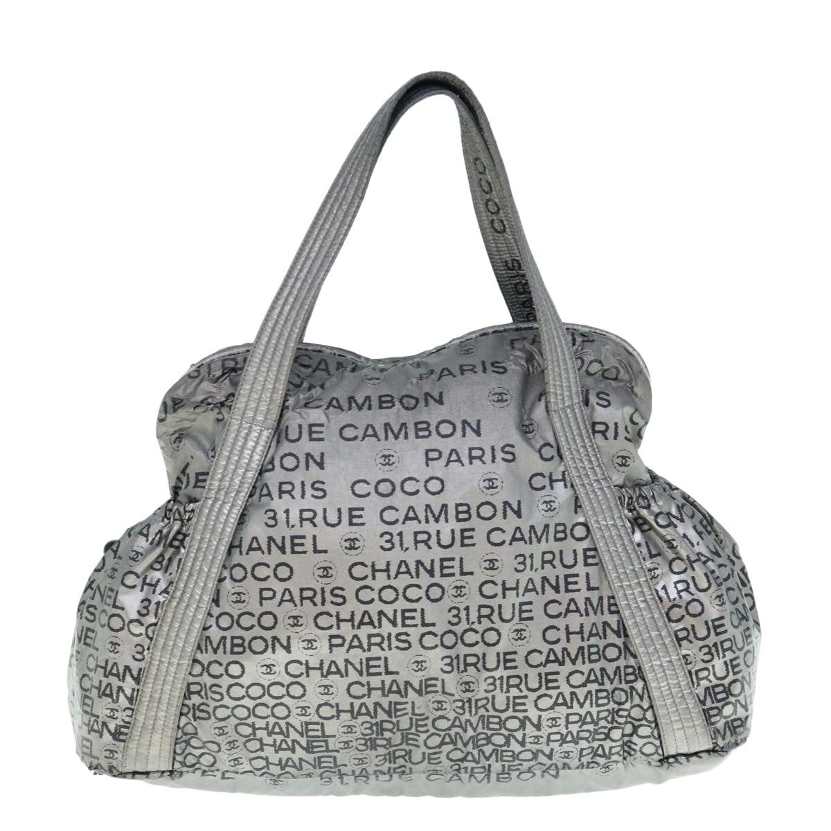 CHANEL Unlimited Shoulder Bag Nylon Silver CC Auth yb486 - 0