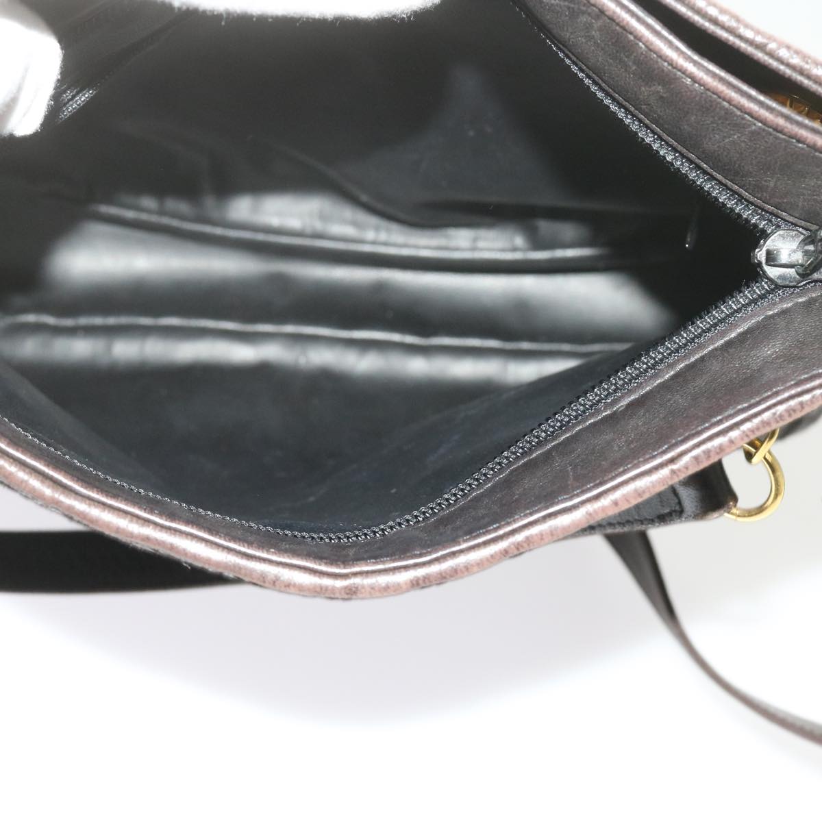 BALLY INTRECCIATO Shoulder Bag Leather Brown Auth yb487