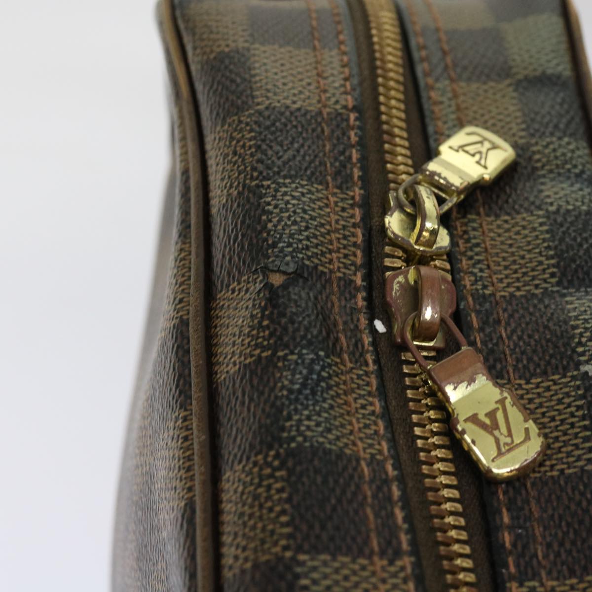 LOUIS VUITTON Damier Ebene Olaf PM Shoulder Bag N41442 LV Auth yk10000