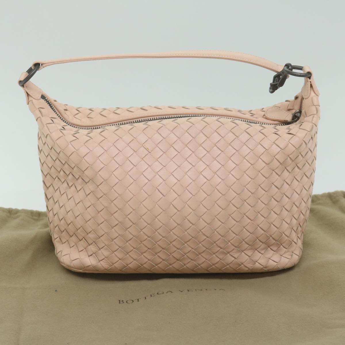 BOTTEGAVENETA INTRECCIATO Shoulder Bag Leather Pink Auth yk10007