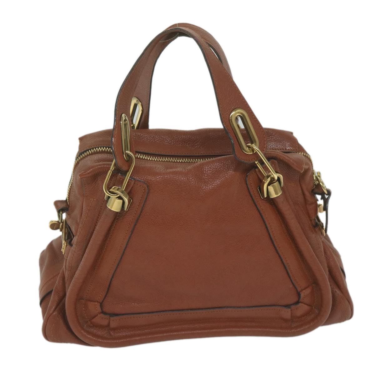 Chloe Paraty Hand Bag Leather Brown Auth yk10020 - 0