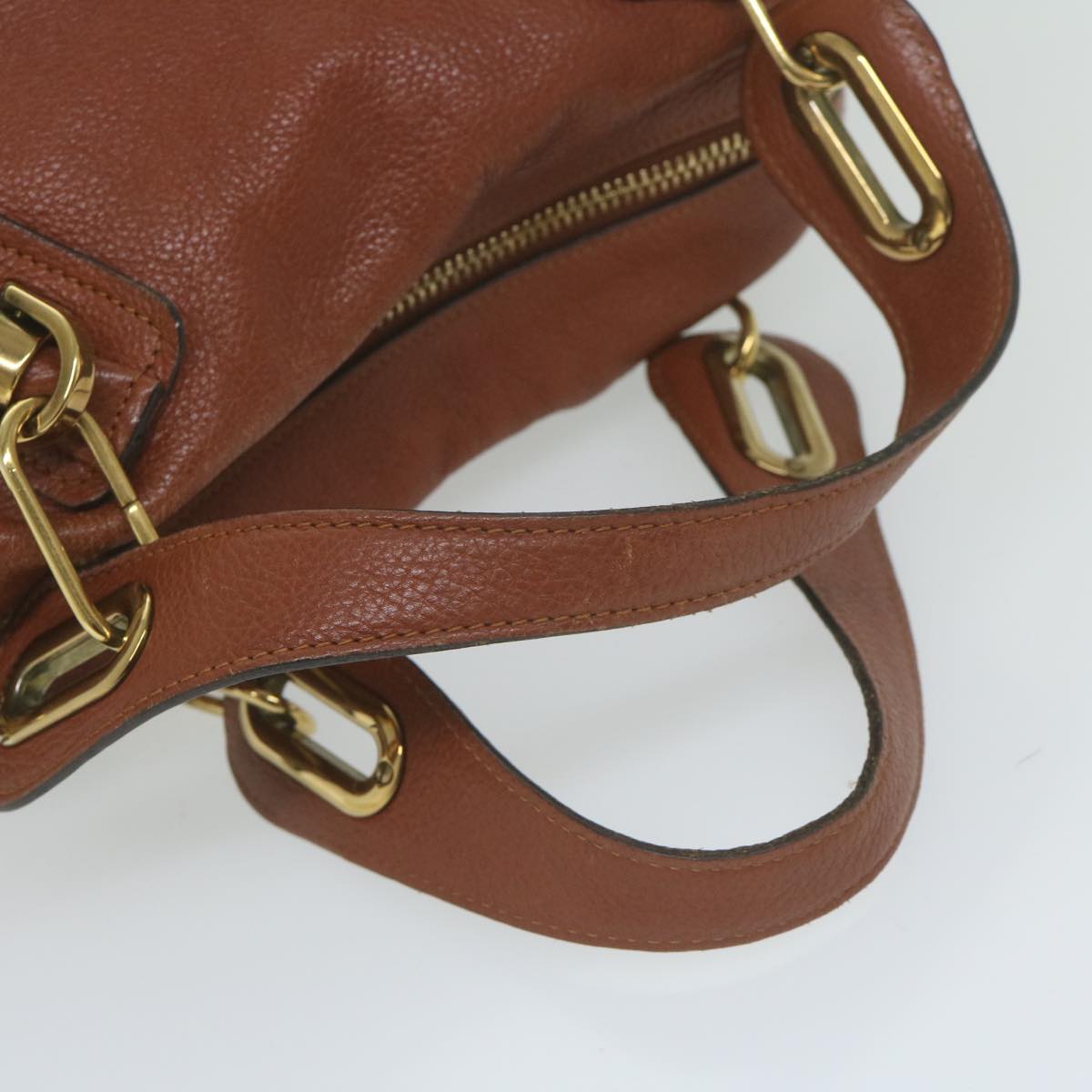 Chloe Paraty Hand Bag Leather Brown Auth yk10020