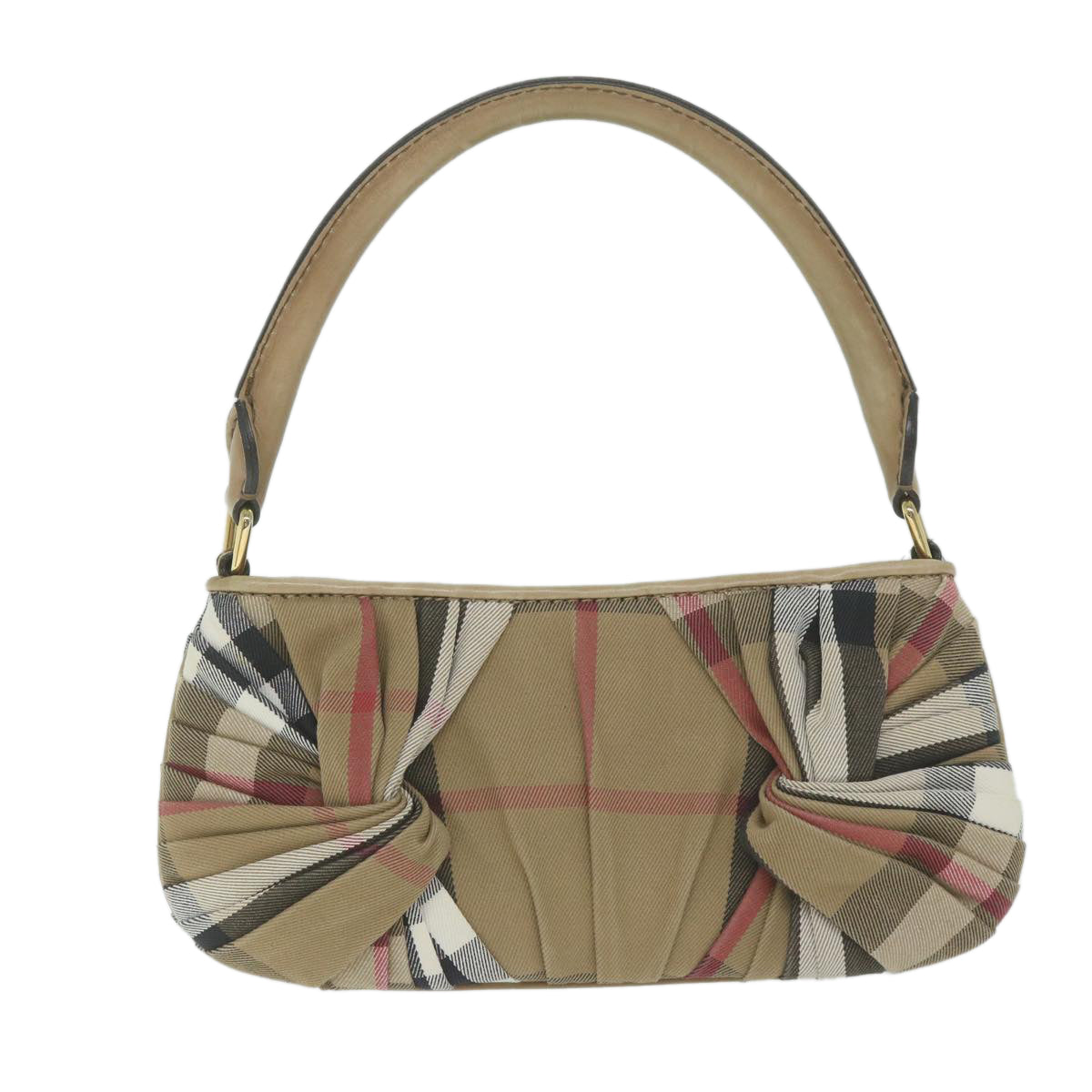 BURBERRY Nova Check Shoulder Bag Canvas Beige Auth yk10037 - 0