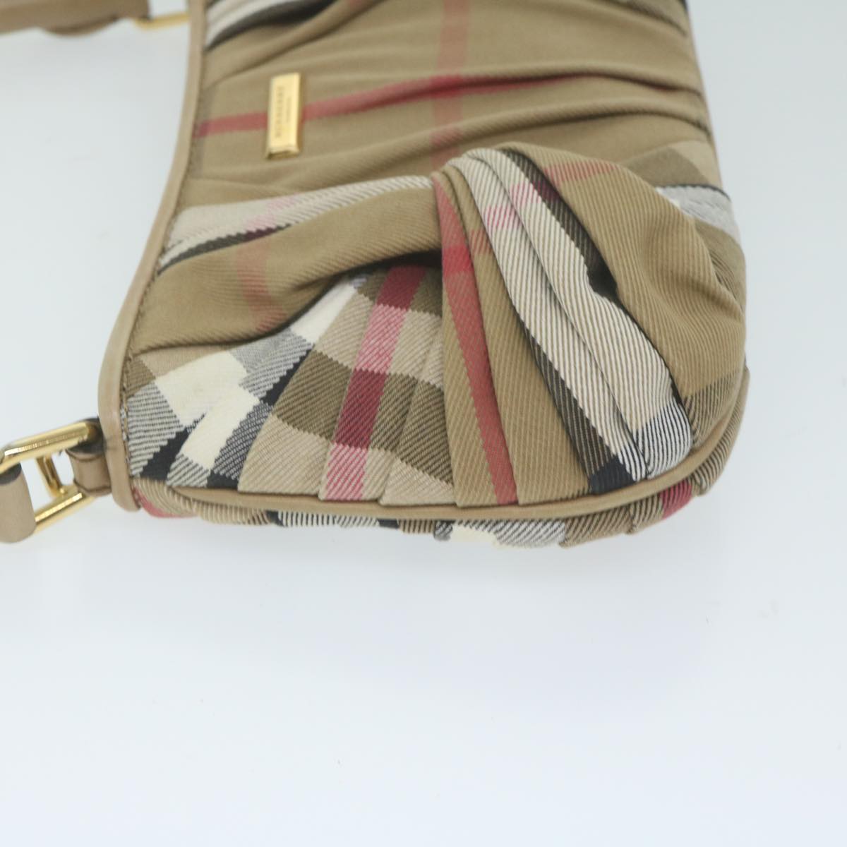 BURBERRY Nova Check Shoulder Bag Canvas Beige Auth yk10037