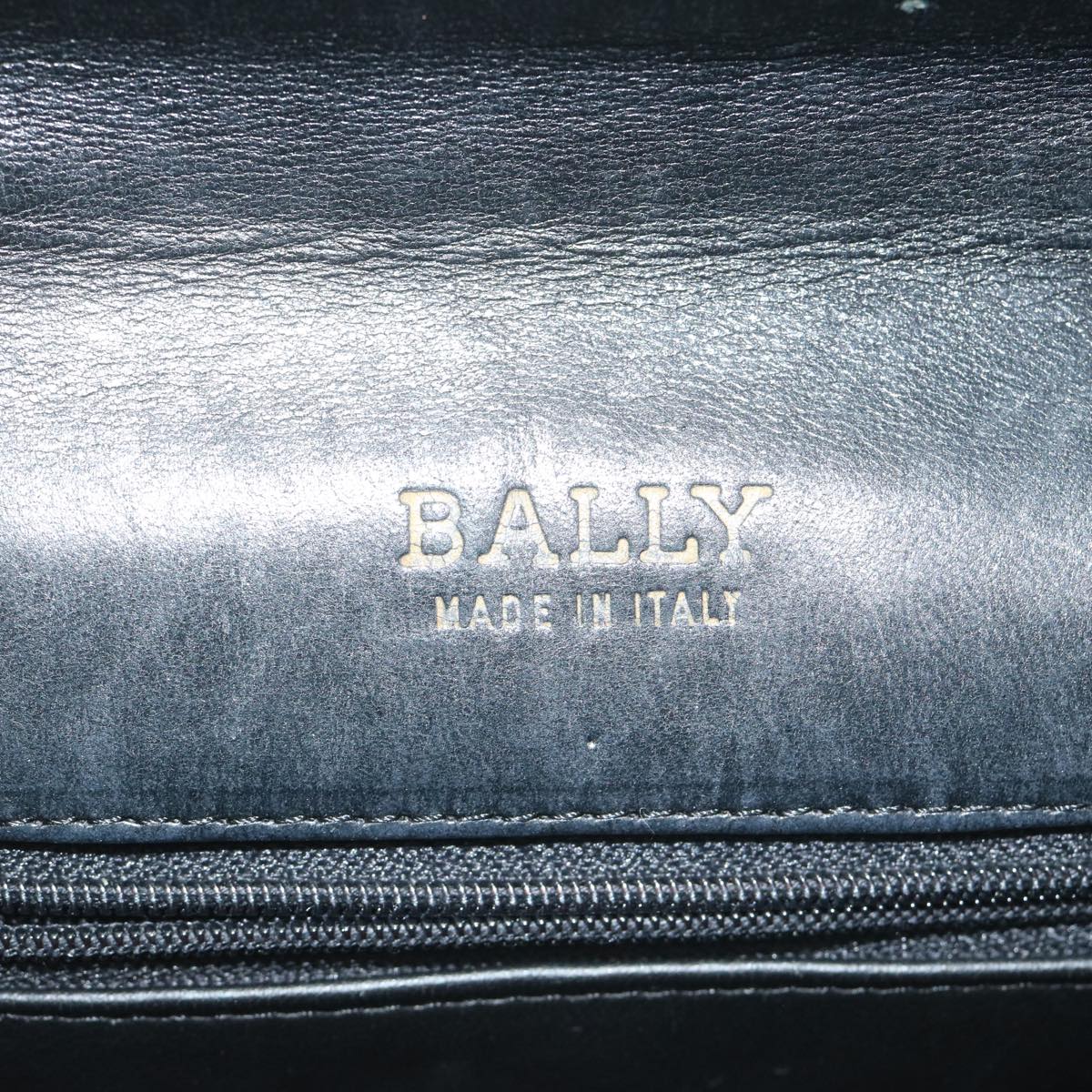 BALLY Quilted Hand Bag Leather Black Auth yk10131